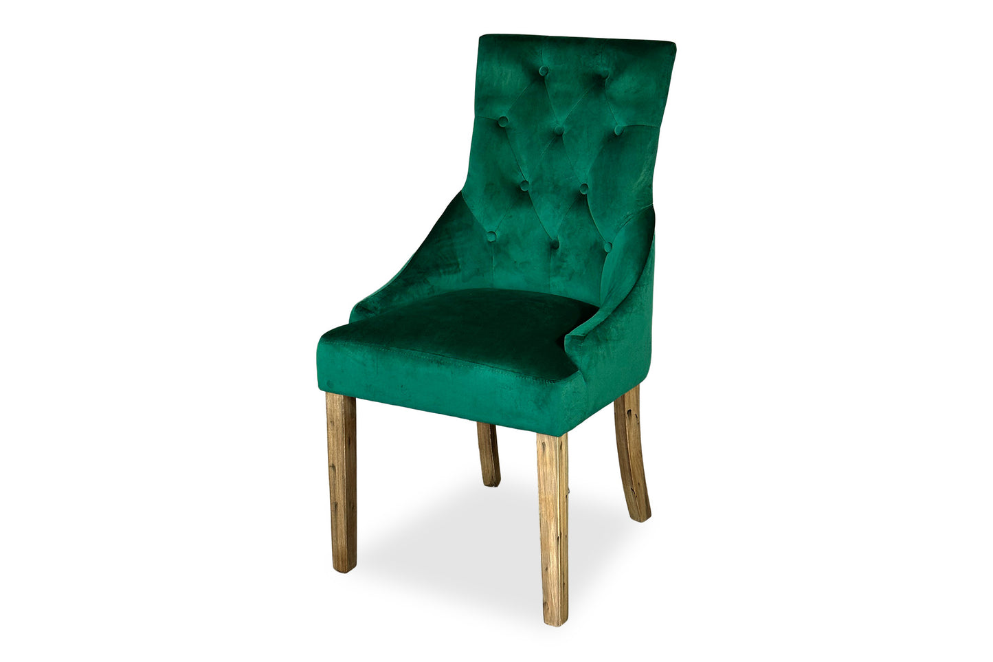 Scoop Back Chair - Green Velvet (Antique Legs)