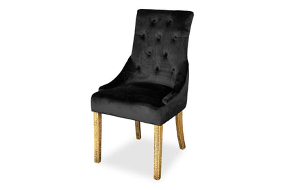 Scoop Back Chair - Black Velvet (Forge Legs)