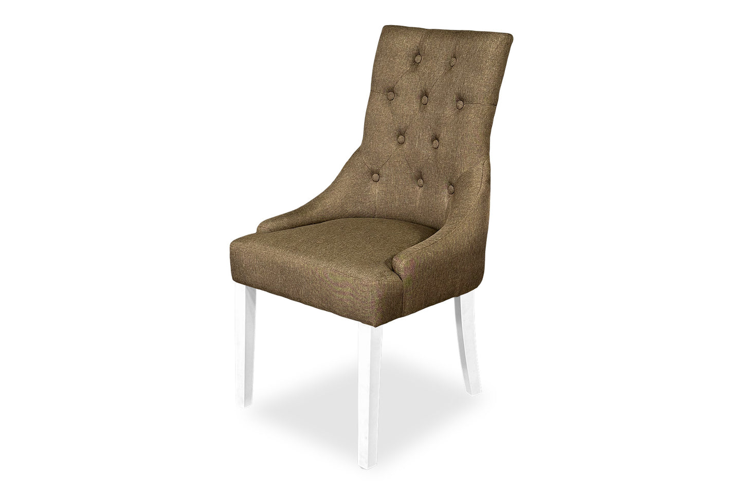 Scoop Back Chair - Light Brown (White Legs)