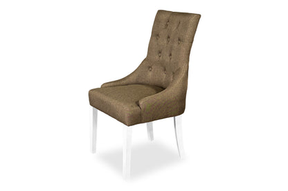 Scoop Back Chair - Light Brown (White Legs)