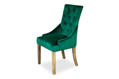 Scoop Back Chair - Green Velvet (Antique Legs)