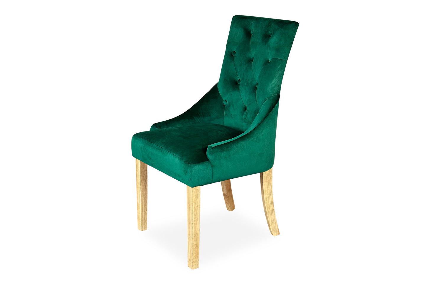 Scoop Back Chair - Green Velvet (Oak Legs)