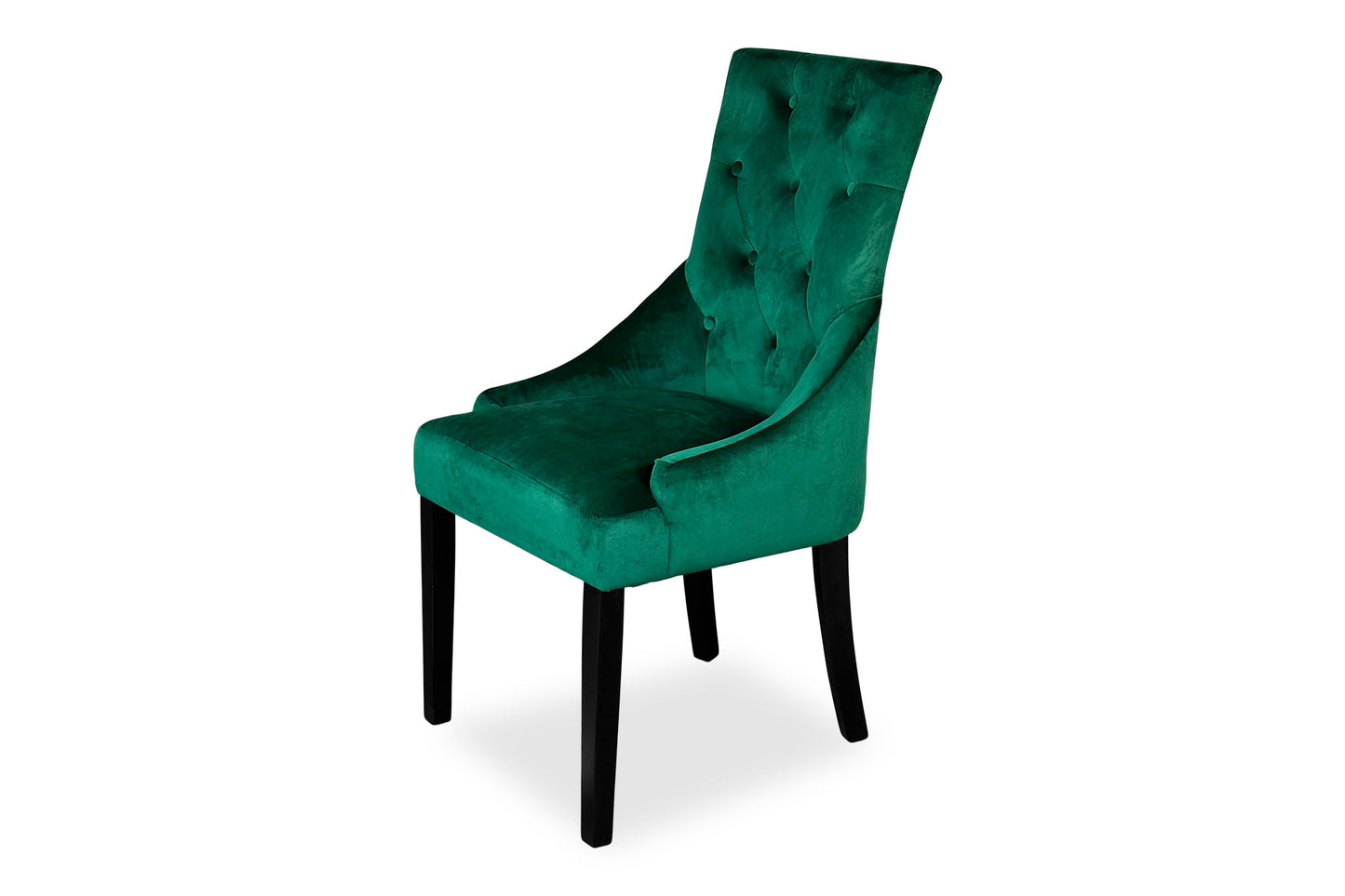 Black Scoop Back Chair - Green Velvet