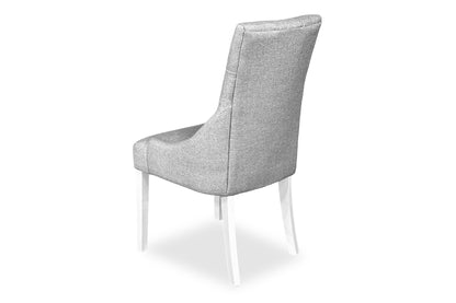 White Scoop Back Chair - Light Grey