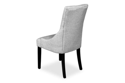 Black Scoop Back Chair - Light Grey