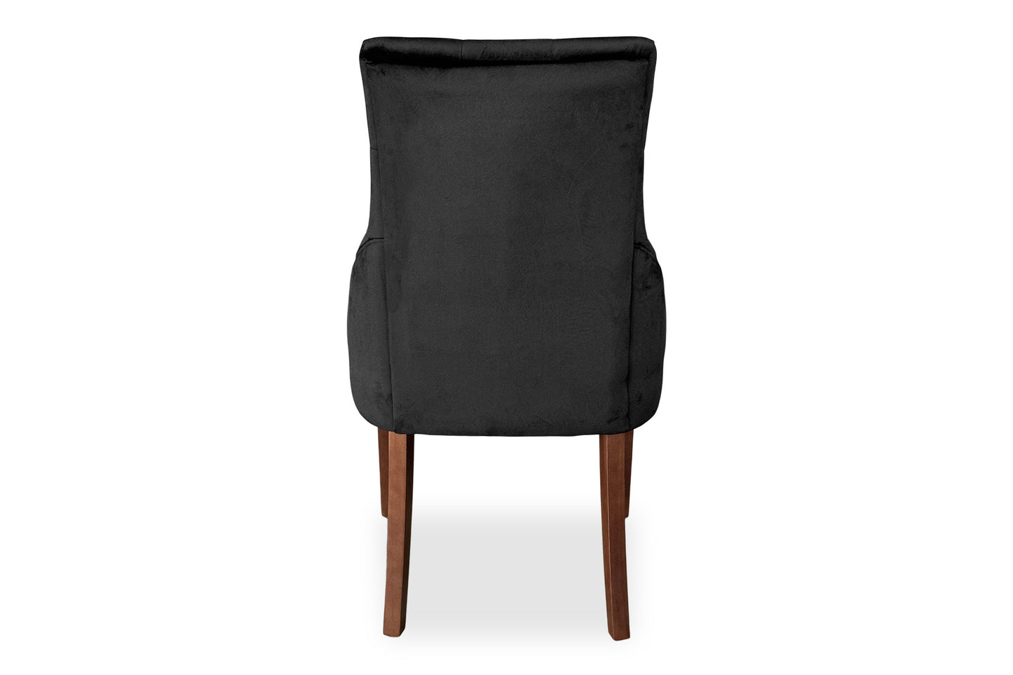 Walnut Scoop Back Chair - Black Velvet