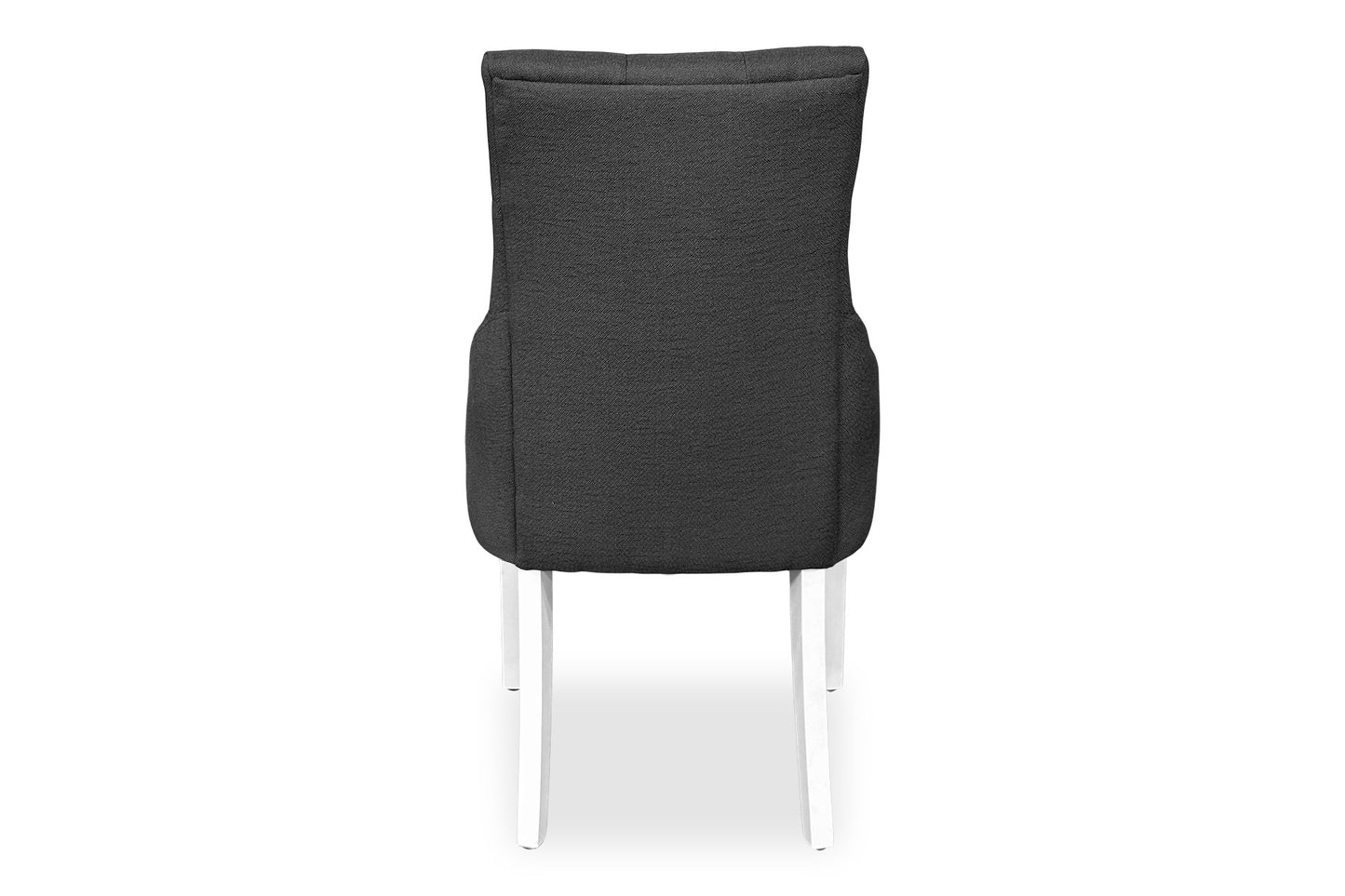 White Scoop Back Chair - Dark Grey