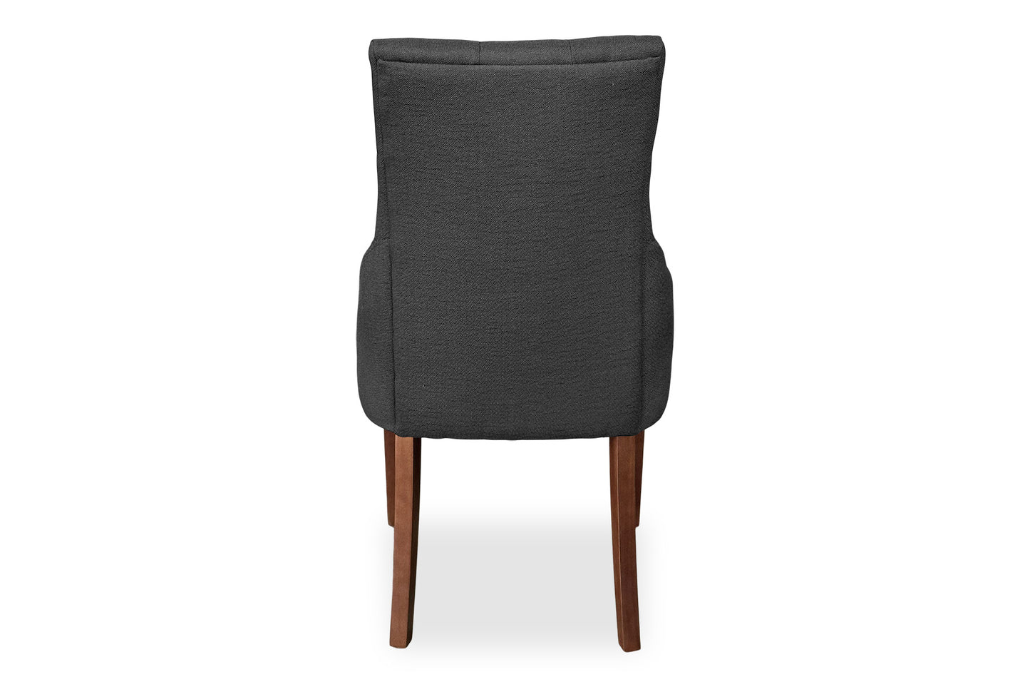 Walnut Scoop Back Chair - Dark Grey