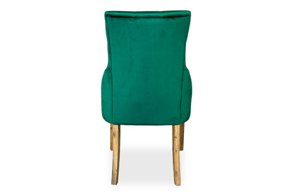 Antique Scoop Back Chair - Green Velvet