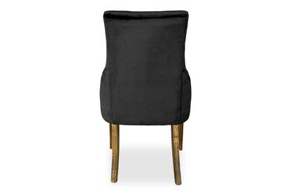 Plantation Scoop Back Chair - Black Velvet