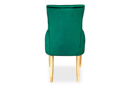 Blonde Scoop Back Chair - Green Velvet