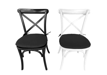 Cross Back Chair Cushion - Black