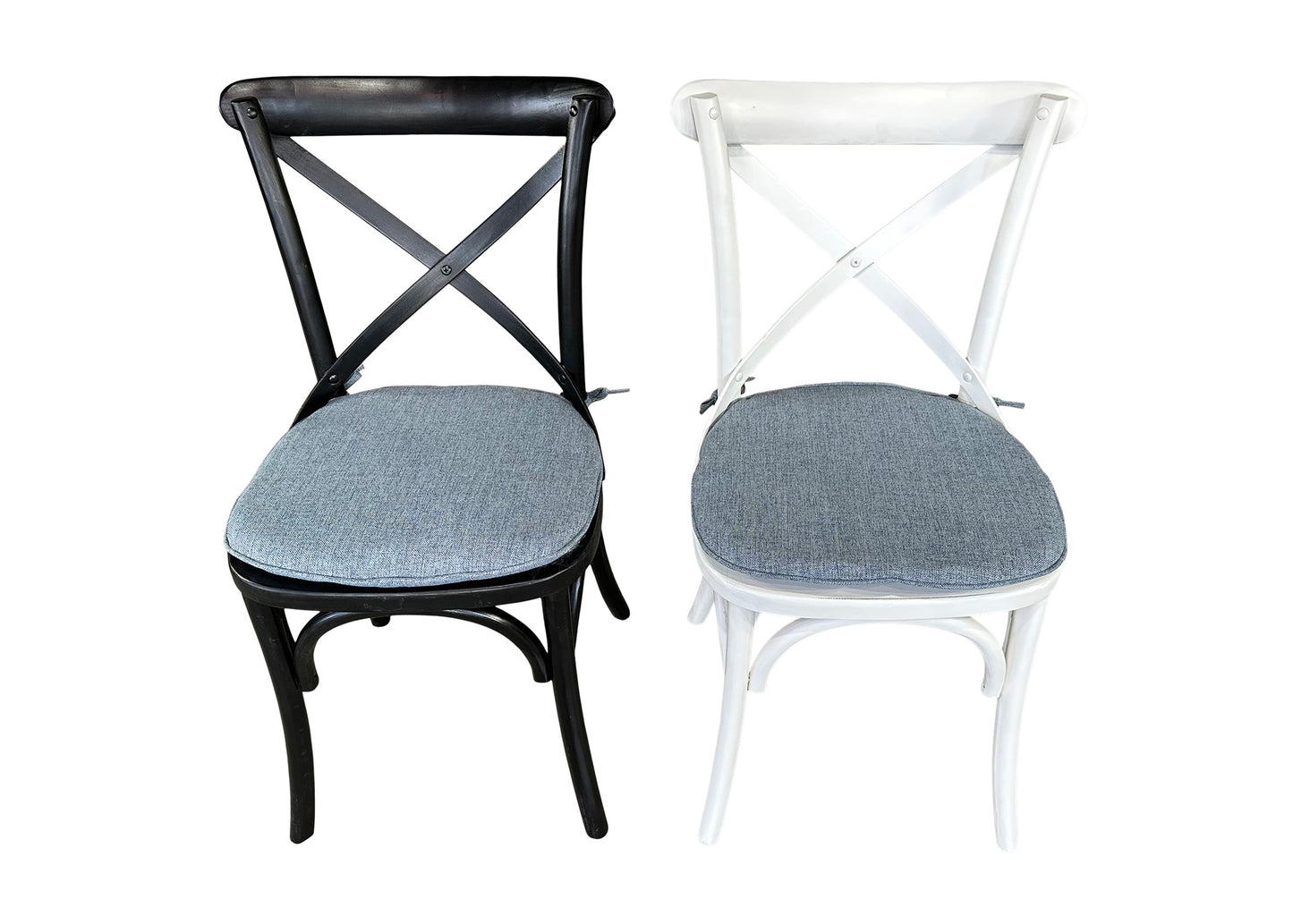 Cross Back Chair Cushion - Hamptons Blue
