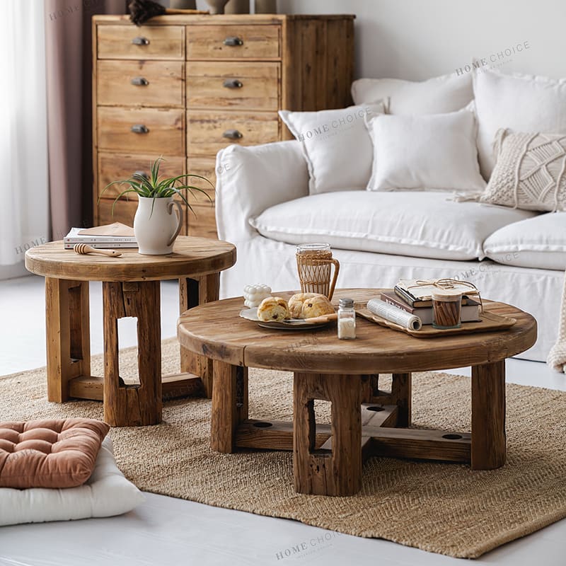 Reclaimed coffee store table round