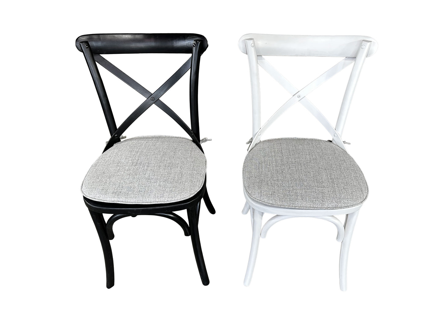 Cross Back Chair Cushion - Silver