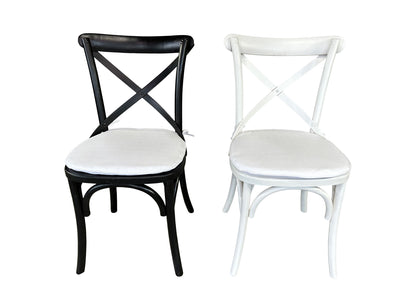 Cross Back Chair Cushion - White